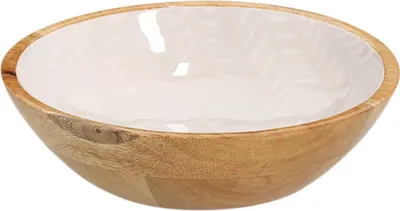 Image de Bol de service Zeller, bois de manguier, 20 x 6 cm, marron/beige