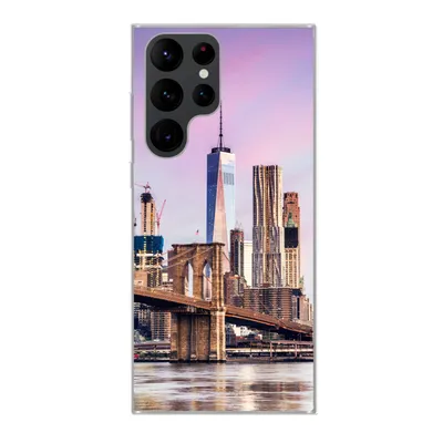 Produktbild von MuchoWow® Handyhülle Schutzhülle Hülle für Samsung Galaxy S22 Ultra Brooklyn Bridge und die New Yorker Skyline Silikon Softcase Handy Hülle - Abbildung