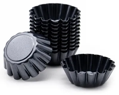 12er-Set Mini-Tarteformen aus Kohlenstoffstahl, antihaftbeschichtet