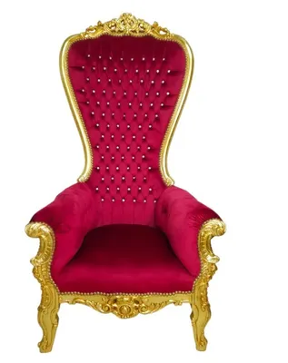 Produktbild von Barocksessel Sessel Rot Gold Armlehne Thron Majestätisch König Royal XXL Gigant Premium Luxus