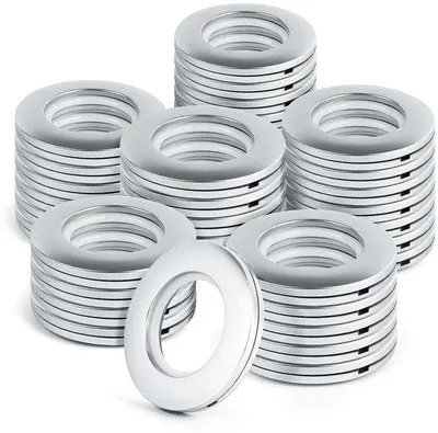 Productafbeelding van Gordijnringen set, 32 stuks, mat zilver, plastic, diameter 40 mm