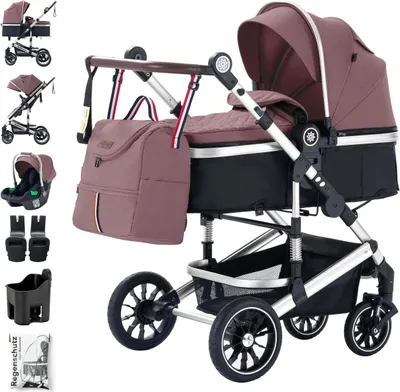 Produktbild von Daliya® NEOMOVE 3in1 Kinderwagen, mit i-Size Babyschale & Buggy, Alu-Rahmen Reisekinderwagen, Kombikinderwagen mit großen Einkaufskorb, komfortabel
