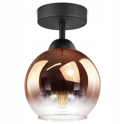 Zdjęcie produktu dla LUXOLAR - Lampa sufitowa szklany klosz miedziano-przezroczysty, lampa sufitowa E27 60W do salonu, kuchni