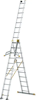 Immagine prodotto di Drabest | Scala - Scala multifunzione - Scala multiuso in alluminio - Portata 150kg - 3 sezioni - Scala 3X13 gradini