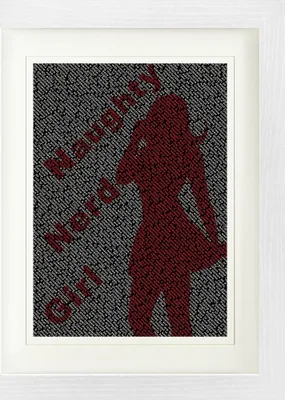 Obrázok produktu pre Krásne ženy v rámčeku s elegantným paspartou | Nástenné umenie | V rámčeku - Naughty Nerd Girl (40 x 30 cm)
