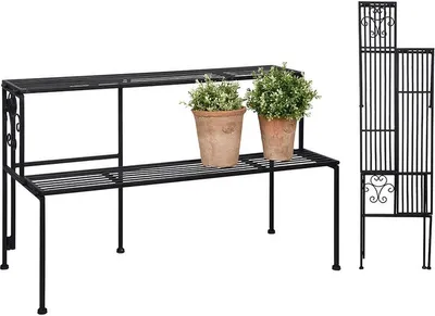 Produktbild von Esschert Design BPH102, Pflanzenständer, Eisen, Schwarz, 2 Regale, 789 mm, 345 mm