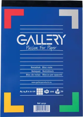 Immagine prodotto di Galleria - Blocco note, formato A5, quadrettato 5 mm, blocco da 100 fogli