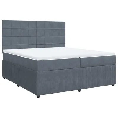 Obrázek produktu pro Box spring postel s matrací tmavě šedá 200x200 cm samet