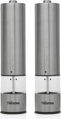 Produktbild von Tristar Elektrische Pfeffer- /Salzmühle PD-8880 edelstahl 2er Set