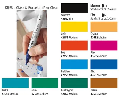 Produktbild von KREUL Glass & Porcelain Pen transparent Medium 2–4 mm - Orange