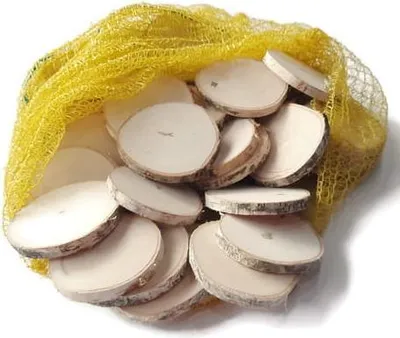 Produktbild von Birkenholzscheiben, 50er-Set, geschliffene Scheiben, EKO 10–12 / 1 cm