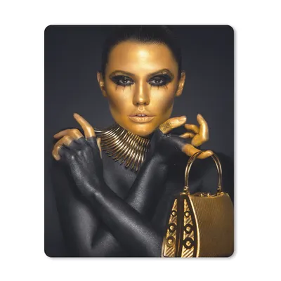 Produktbild von MuchoWow® Mauspad Mousepad Make-up - Tasche - Gold - Luxus - Frau 30x40 cm - Mousepads - Maus Mat - Pad - Mausunterlage - Mausmatten