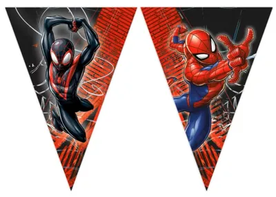 Produktbild von "Spider-Man World Of Webs" Partydeko Artikel Variante: Wimpelkette Papier