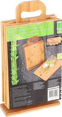 Immagine prodotto di Set di taglieri in bambù Eco-Import con supporto 7 pezzi