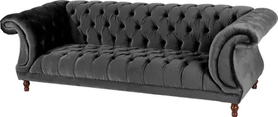 Produktbild von Max Winzer Sofa 3-Sitzer Ivette - Samtvelours anthrazit - Maße: 253 x 100 x 80 cm