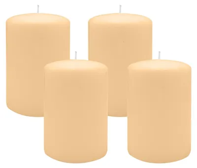 Produktbild von Flachkopf-Stumpenkerzen Beige 60 x Ø 60 mm, 4 Stück