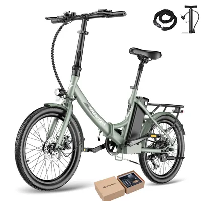 Produktbild von Elektro-Klapprad Pedelec 20 Zoll 250W Shimano 7-Gang 36V 20Ah Akku bis 150km IPX5, Grün