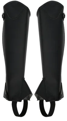 Productafbeelding van Half Chaps Kinderen - Eenvoudig aan/uit met rits - Comfortabele bescherming - Polyurethanleer - Ergonomisch ontwerp - Geschikt voor paardrijden - Paardrijbroek
