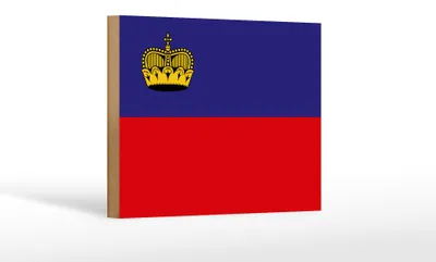 Produktbild von Holzschild Flagge Liechtenstein 18x12cm Flag Liechtenstein Dekoration