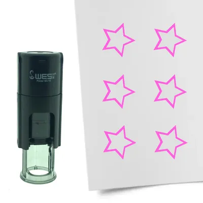 Obrázok produktu pre CombiCraft Stamp Open Star 10mm okrúhly - ružový atrament