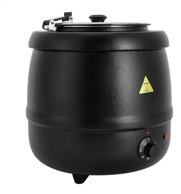 Immagine prodotto di Pentola elettrica per zuppe - Scaldavivande da 10 L - 400 W - Termostato 35–80 °C - 220 V - Recipiente interno in acciaio inossidabile 316 - Nero