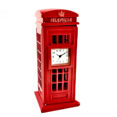 Produktbild von Tischuhr Telefonzelle Quarzuhr aus Metall Siva Clock