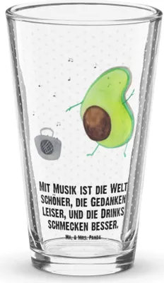 Produktbild von Mr. & Mrs. Panda Cocktailglas Avocado Tanzen - Transparent - Geschenk, Drinks, Wasserglas, Tumbler, Trinkglas, Party, Urlaub, Bierglas, Glas, Musik
