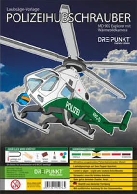 Image de modèle 3D à découper Hélicoptère de la police