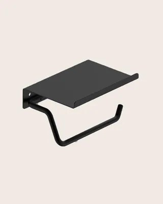 Immagine prodotto di Portarotolo con mensola nero opaco Minimal