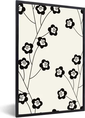 Produktbild von MuchoWow® MuchoWow® Gerahmtes Poster Natur - Muster - Hahnenfuß 40x60 cm - Poster mit zchwarzem Bilderrahmen - Papierdruck - Wandbilder