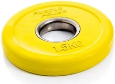 Produktbild von Muscle Power Fractional Olympic Bumper Plate 1,5 kg GELB