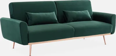 Immagine prodotto di sweeek - Divano di design a 2-3 posti con rivestimento in velluto - Verde