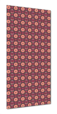 Produktbild von Wallario selbstklebende Duschrückwand 80 x 180 cm mit Motiv Muster mit Blumen und Herzen - Wandverkleidung mit Hochglanzlaminat in Glasoptik