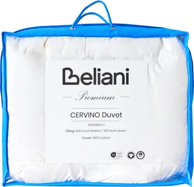 Obrázek produktu pro BELIANI Mírně hřejivá přikrývka bílá kachní peří chmýří 150 x 200 cm přírodní výplň jaro léto