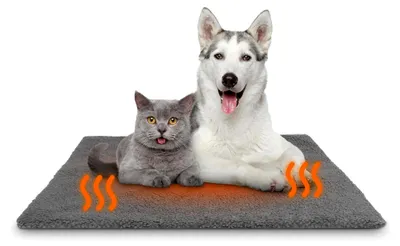 Produktbild von Selbstheizende Katzendecke 50x70 cm, Waschbare Wärmedecke für Katzen, Flauschig und Geräuschlos (Grau)