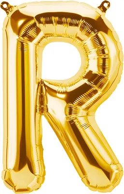 Zdjęcie produktu dla Balon foliowy litera R, złoty, ok. 80 cm, do napełniania powietrzem
