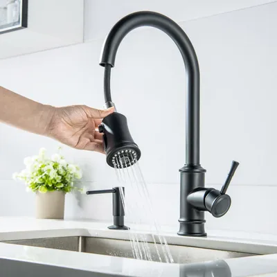 Image de Omgoods - Robinet de cuisine en noir mat