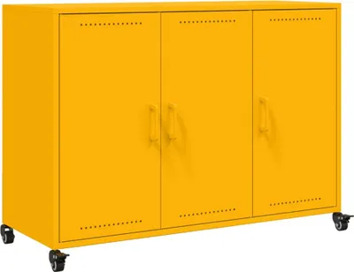 Immagine prodotto di vidaXL Credenza giallo senape 100,5x39x72 cm acciaio
