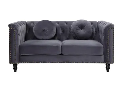 Produktbild von TURNER 2-Sitzer-Sofa aus Velours - Farbe Anthrazit