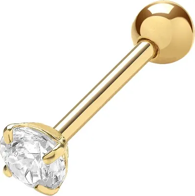 Produktbild von Edle 9 Karat (375) Gold Damen - Einzel Knorpel Ohrstecker mit Zirkonia - 3mm*3mm; TRS35049
