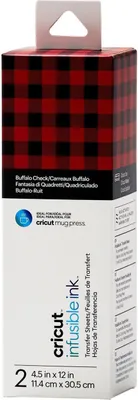Produktbild von Cricut Infusible Ink Transfer Sheets, Hitzebeständige Vinylfolie, Glattes wärmeübertragendes Vinyl, Schwarz, Rot, Muster, 114 mm, 305 mm
