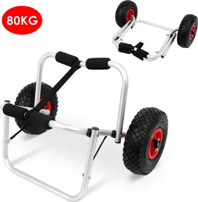 Produktbild von Izrielar Kajakwagen Kanuwagen Surfwagen aus Aluminium – Faltbarer Bootswagen für Kajak, Kanu & SUP, 2 Stück