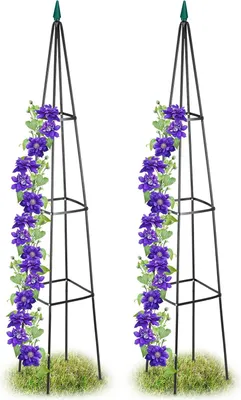 Produktbild von Famanu Pflanzenstütze Obelisk Set von 2 - 190 x 35 x 35 cm - Metall - freistehend - grün