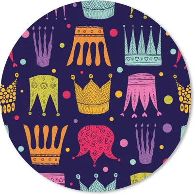 Produktbild von MuchoWow® Mauspad Mousepad Muster - Krone - Farben - Kinder - Kinder 50x50 cm - Mousepads - Maus Mat - Pad - Mausunterlage - Vinyl