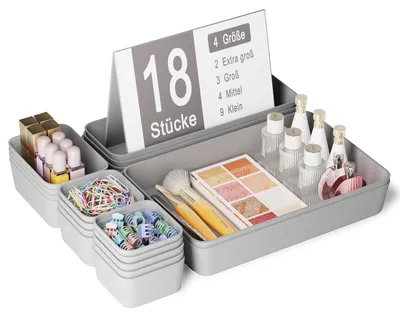 Zdjęcie produktu dla Omgoods - Zestaw 18 elementów do organizacji szuflad i szafek