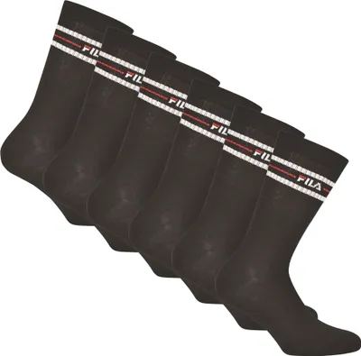 Produktbild von FILA Unisex Socken, 6er Pack - Strümpfe, Street, Lifesyle, Sport (2x 3 Paar) Schwarz 43-46