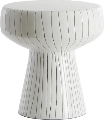 Produktbild von Light & Living Beistelltisch Dakwa glänzend weiß+schwarz - Ø38x42 cm