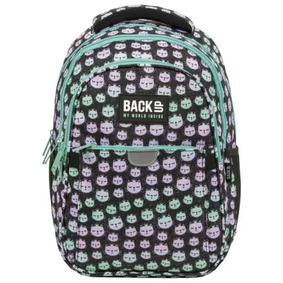 Produktbild von Derform BACKUP P Schulrucksack mit drei Fächern, Pastellkatzen