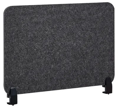 Produktbild von BELIANI Schreibtisch Trennwand Dunkelgrau Stoff PET Kunststoff 80 x 50 cm zum Aufstellen Klemmen Schallschutz Sichtschutz Pinnwand Büro Home Office