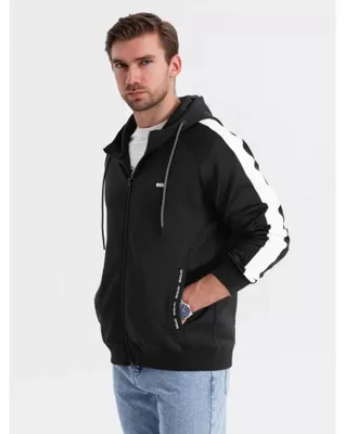Zdjęcie produktu dla Ombre Clothing Bluza męska zapinana na zamek Leonidaou czarny L